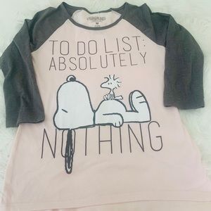 Peanuts tee - To Do List Absolutely Nothing. EUC